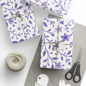 Purple Floral Wrapping Paper – Elegant Bloom - Dipaliz