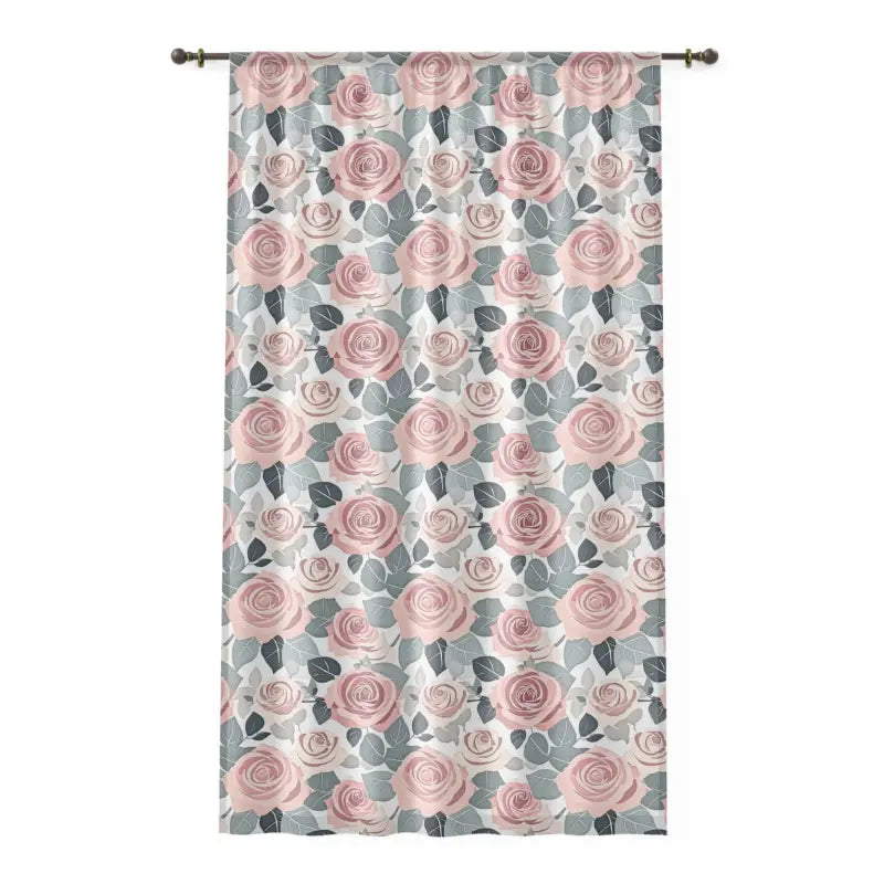 Transform your Home with Elegant Rose Flower Window Curtains - Sheer / White / 50’’ × 84’’ Decor