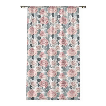 Transform your Home with Elegant Rose Flower Window Curtains - Sheer / White / 50’’ × 84’’ Decor