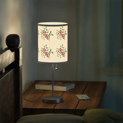 Brighten Up your Space with a Cozy Roses Pattern Lamp! - Light Grey / Silver / one Size Home Decor