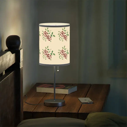 Brighten Up your Space with a Cozy Roses Pattern Lamp! - White / Silver / one Size Home Decor