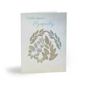Deepest Sympathy Greeting Cards with Matching White Envelopes - Dipaliz - 8 Pcs / Matte / 4.25” x 5.5” - & Note