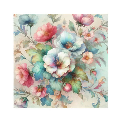 Elegant Watercolor Flowers Napkin Set | Table Elegance - 4-piece Set / White / 19’ ×