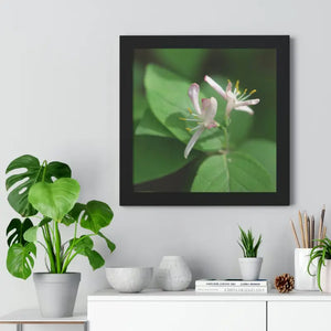 Framed Horizontal Poster White Flowers Modern Decor Art - Dipaliz - Posters Prints & Visual Artwork