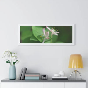 Framed Horizontal Poster White Flowers Modern Decor Art - Dipaliz - Posters Prints & Visual Artwork
