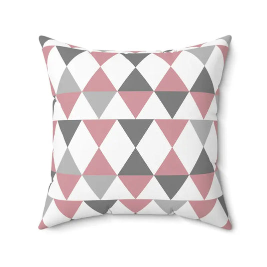 Luxurious White Polyester Square Pillow with Geometric Pattern - 20’’ × Home Decor