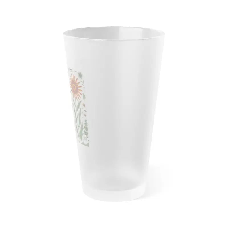 Whimsical Butterflies & Wildflowers Frosted Pint Glass - 16oz / Mug