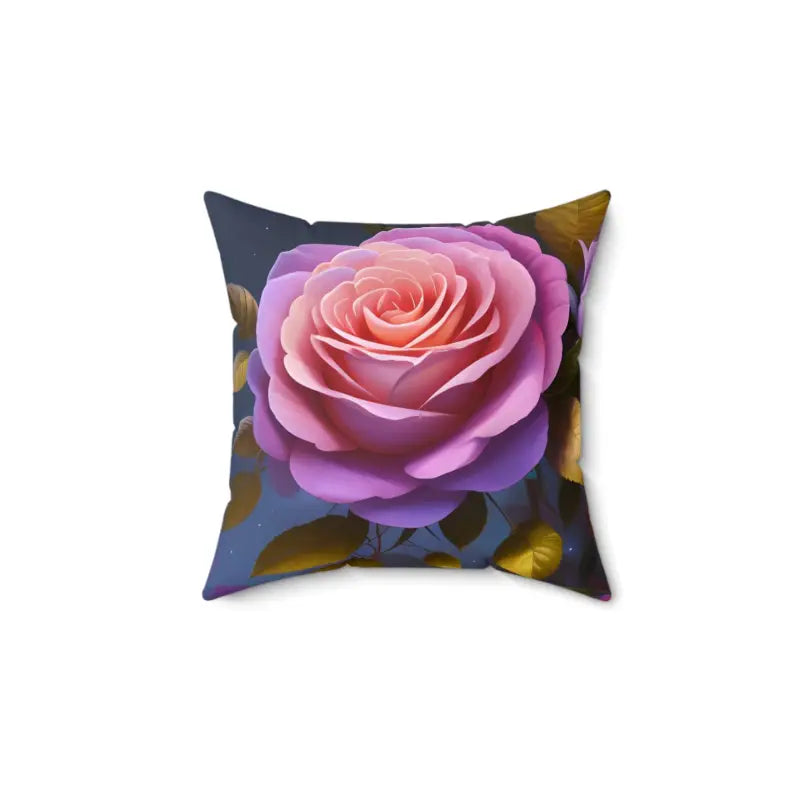 Elevate your Space with Pink Roses Polyester Square Pillow - 14’’ × Home Decor