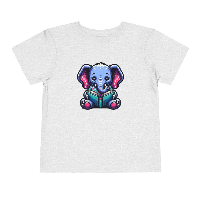 Charming Elephant Bookworm Short Sleeve Tee for Toddlers - Kids Clothes