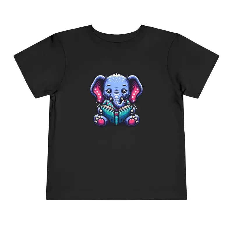 Charming Elephant Bookworm Short Sleeve Tee for Toddlers - Kids Clothes