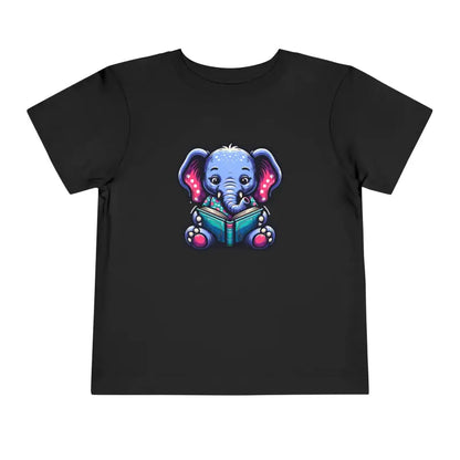 Charming Elephant Bookworm Short Sleeve Tee for Toddlers - Kids Clothes