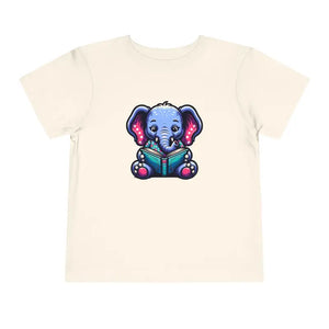 Short Sleeve Tee Elephant Reading a Book Design by Dipaliz - Baby & Toddler Clothing