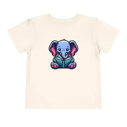 Charming Elephant Bookworm Short Sleeve Tee for Toddlers - Kids Clothes