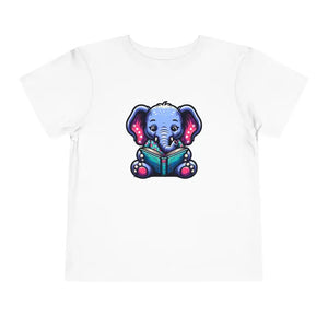 Short Sleeve Tee Elephant Reading a Book Design by Dipaliz - Baby & Toddler Clothing