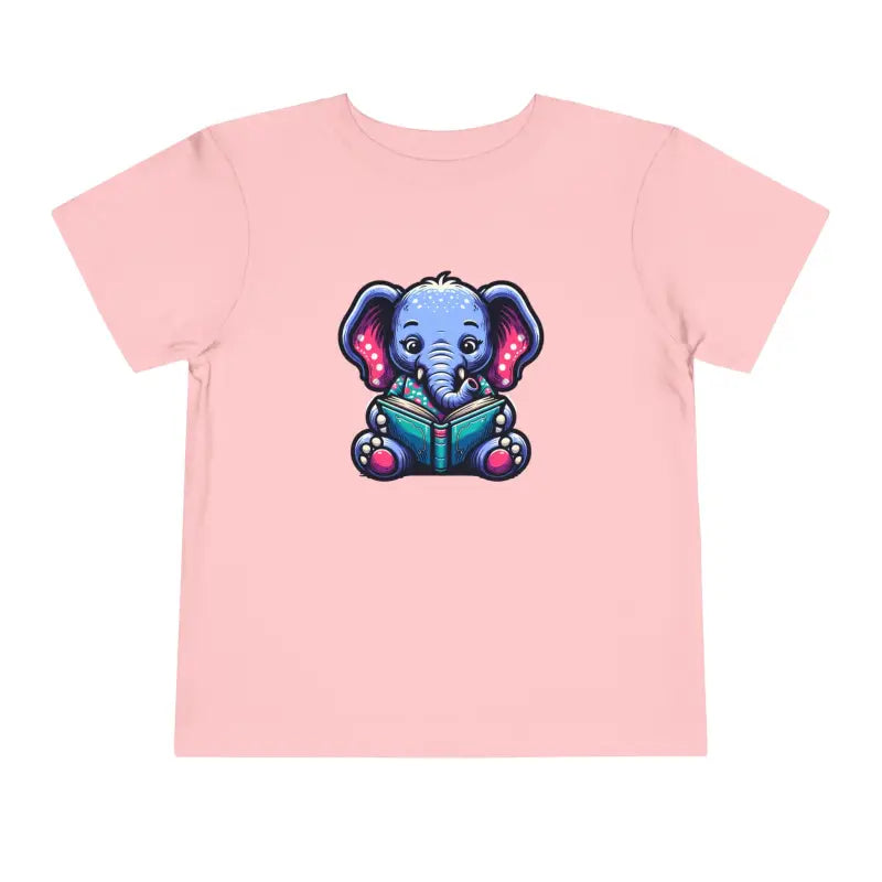 Charming Elephant Bookworm Short Sleeve Tee for Toddlers - Kids Clothes