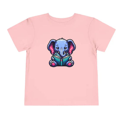 Charming Elephant Bookworm Short Sleeve Tee for Toddlers - Kids Clothes