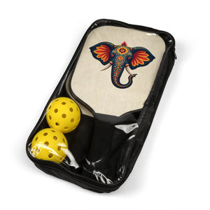 Vibrant Pickleball Paddle Set - Elephant Design - Dipaliz