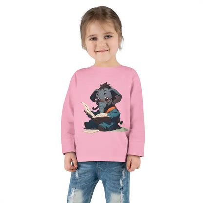 Trunk-tastic Elephant Fun Toddler Long Sleeve Tee Explodes with Joy! - Pink / 2t Kids Clothes