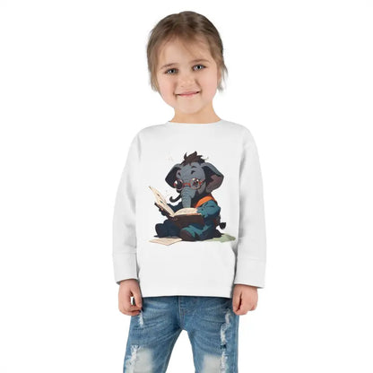 Trunk-tastic Elephant Fun Toddler Long Sleeve Tee Explodes with Joy! - White / 2t Kids Clothes