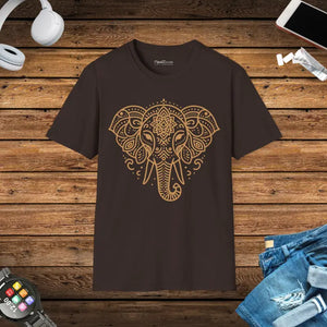 Mandala Elephant Softstyle t Shirt Unisex Comfort Tee - Dipaliz - Dark Chocolate / s - T-shirts