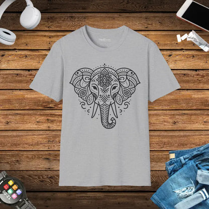 Unisex Softstyle T-shirt with Mandala Elephant Magic - Sport Grey / s T-shirt