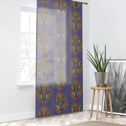 Spice Up your Space with Elephant Mandala Window Curtain - Sheer / White / 50’’ × 84’’ Home Decor