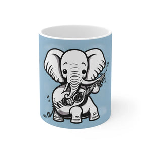 Quirky Elephant Playing Guitar Mug - 11oz Ceramic - Dipaliz - Mugs