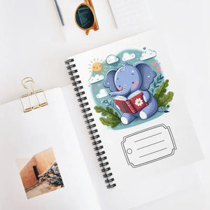 Ruled Line Notebook - Elephant Reading Design - Dipaliz - one Size - Notebooks & Notepads