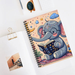 Quirky Elephant Spiral Notebook - 118-page Journal - Dipaliz - Journals