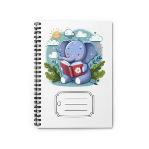 Ruled Line Notebook - Elephant Reading Design - Dipaliz - one Size - Notebooks & Notepads