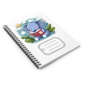 Ruled Line Notebook - Elephant Reading Design - Dipaliz - one Size - Notebooks & Notepads