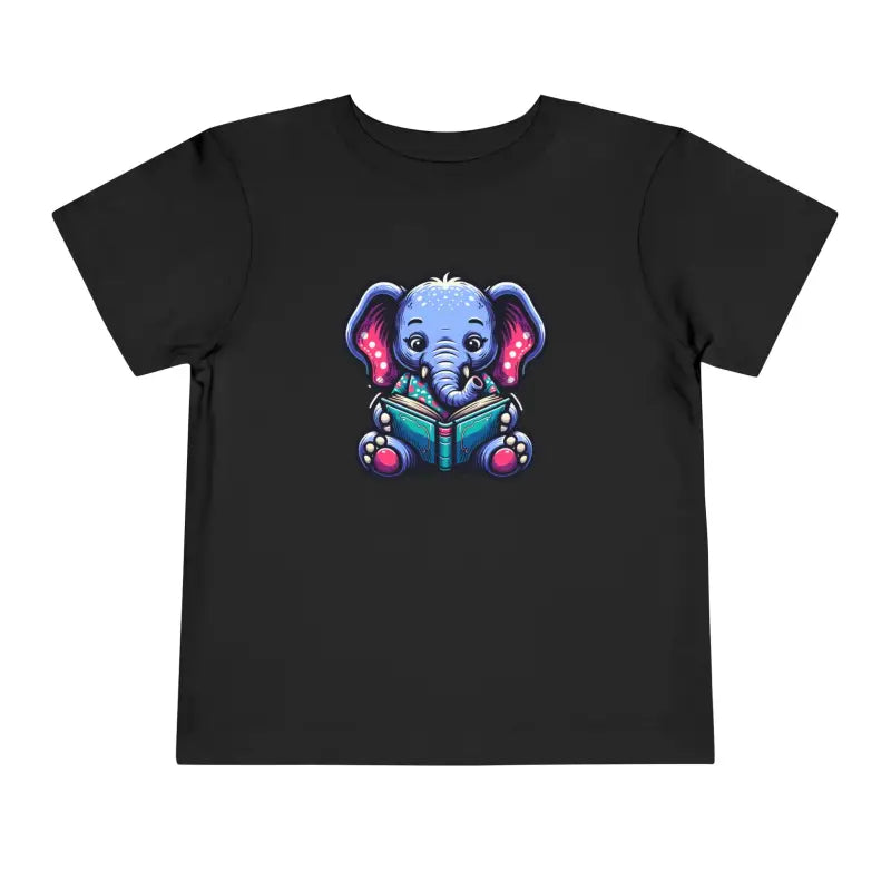 Adorable Elephant Reading Book Short Sleeve Tee for Toddlers - Kids Clothes