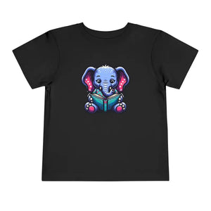 Short Sleeve Tee Elephant Reading Book Design by Dipaliz - Baby & Toddler Clothing