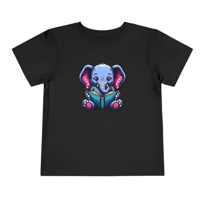 Adorable Elephant Reading Book Short Sleeve Tee for Toddlers - Kids Clothes