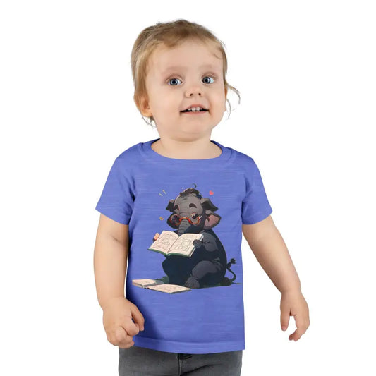 Trunk-tastic Toddler T-shirt: Unleash Elephant Reading Fun! - Heather Royal / 3t Kids Clothes