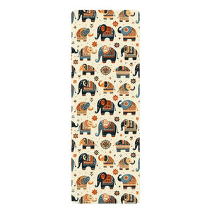 Vibrant Elephant Rubber Yoga Mat - Non-slip Microfiber Suede - Dipaliz - 24” x 70” - & Pilates Mats
