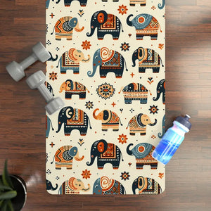 Vibrant Elephant Rubber Yoga Mat - Non-slip Microfiber Suede - Dipaliz - 24” x 70” - & Pilates Mats
