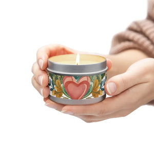 Tin Candles - Fresh Coffee Mango Coconut Scented Spa Ambiance - Dipaliz - 4oz / Silver / Retreat