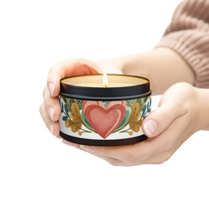 Tin Candles - Fresh Coffee Mango Coconut Scented Spa Ambiance - Dipaliz - 8oz / Black / Retreat