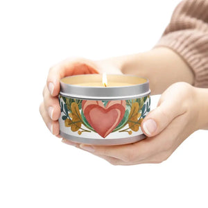 Tin Candles - Fresh Coffee Mango Coconut Scented Spa Ambiance - Dipaliz - 8oz / Silver