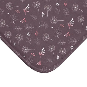 Mauve Bath Mat - Dandelion Design Elevates Daily Routine - Dipaliz - Mats & Rugs