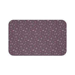 Mauve Bath Mat - Dandelion Design Elevates Daily Routine - Dipaliz - Mats & Rugs