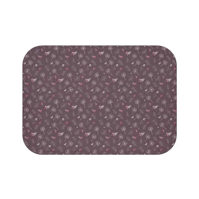 Transform your Bathroom with Dandelions on Mauve Bath Mat - Home Decor