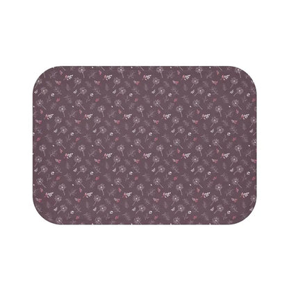 Transform your Bathroom with Dandelions on Mauve Bath Mat - Home Decor