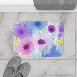 Bath Mat Pastel Flowers Modern Bathroom Decor - Dipaliz - 24’’ × 17’’ - Mats & Rugs