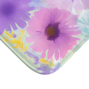 Bath Mat Pastel Flowers Modern Bathroom Decor - Dipaliz - Mats & Rugs