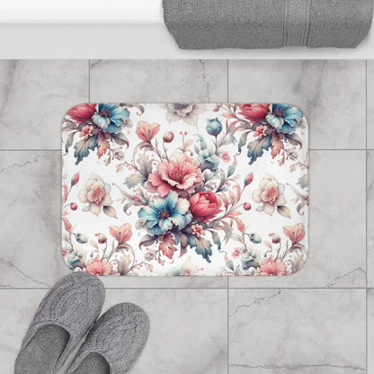 Luxurious Floral Bath Mat: Soft Absorbent - 24’’ × 17’’ Home Decor