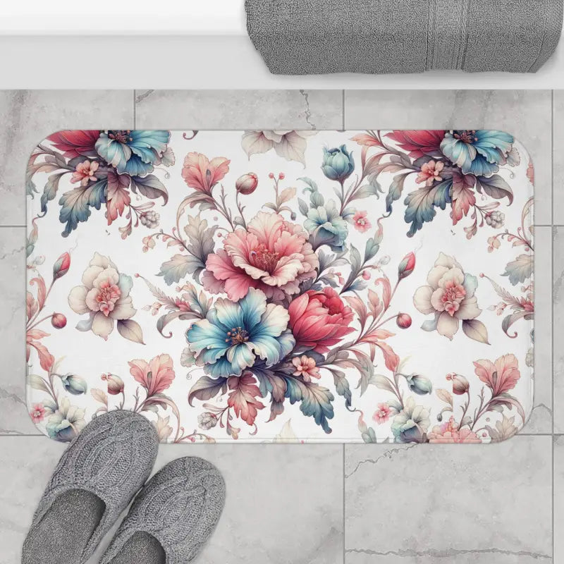 Luxurious Floral Bath Mat: Soft Absorbent - 34’’ × 21’’ Home Decor