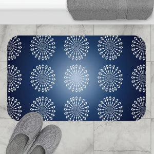Bath Mat Geometric Pattern Navy Blue Bold Modern Style Dipaliz - Home & Garden