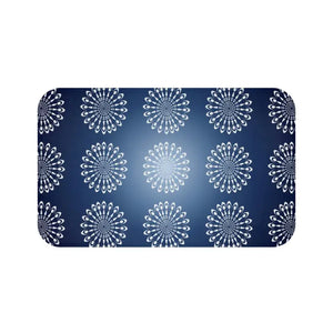 Bath Mat Geometric Pattern Navy Blue Bold Modern Style Dipaliz - 34’’ × 21’’ - Home & Garden